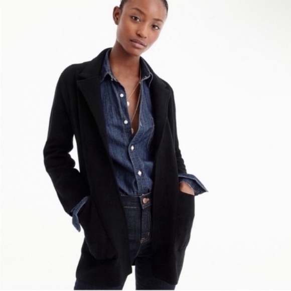 J Crew Sophie Knit Sweater Blazer Black Size M - Picture 1 of 6